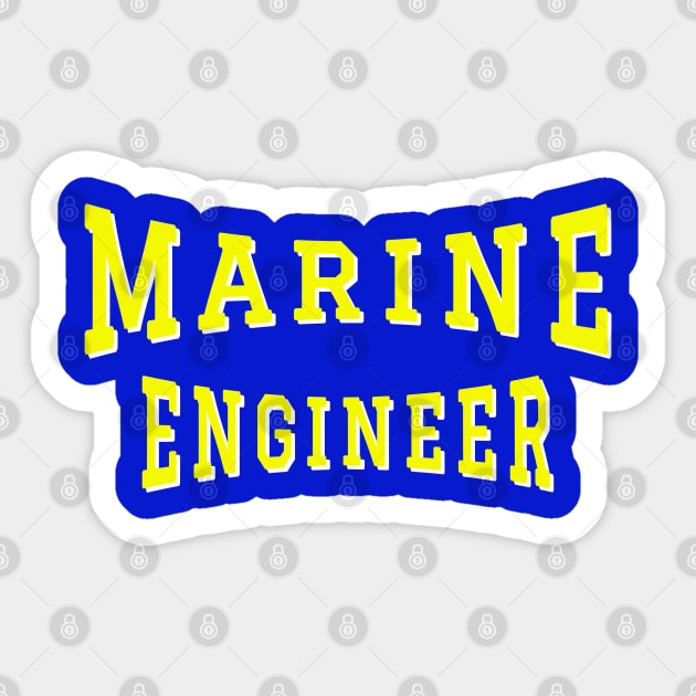 Marine Engineer in Yellow Color Text Sticker by The Black Panther